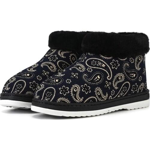 ZJVI Woman Ankle Snow Boots 2020 Women Womens Flat Shoes Ladies Round Toe Flats Fashion Platform Winter Autumn Buckle Warm Plush
