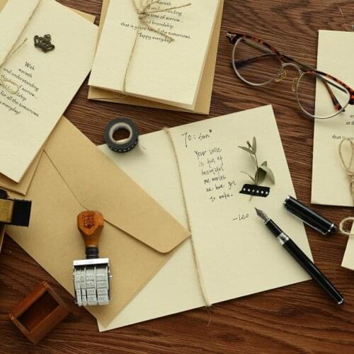 1pcs Korean Greeting Card Wholesale Vintage Metalwork Creative Wishes Greeting Card Birthday Cards