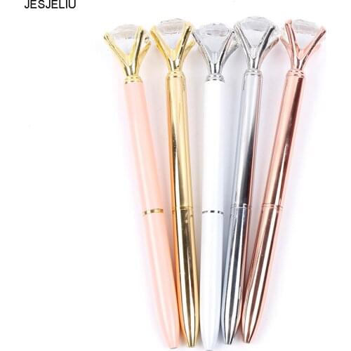 1 pcs New Crystal Ballpoint Pen Fashion Girl 19 K Big Metal Crystal Diamond Wedding Celebration Birthday Advert Star Pen