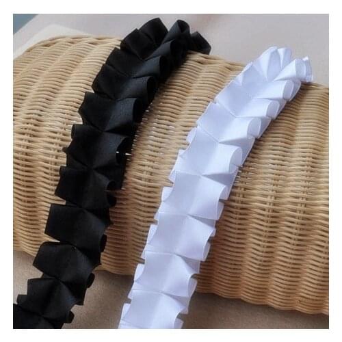 4cm Wide Reflective Double Pleated Ribbon Lace Fabric Handmade DIY Clothes Skirt Wedding Sewing Shoes Hat Home Textile Decor