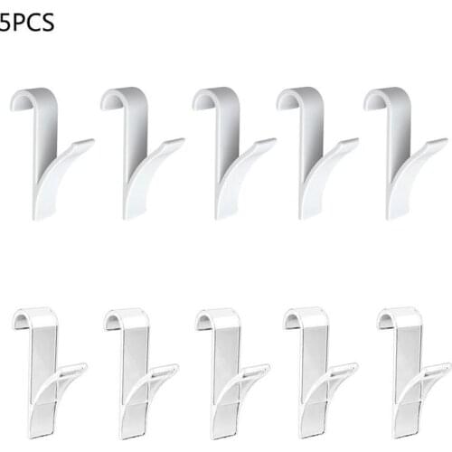 5pcs Multifunction Plastic Bathroom Hook High Quality Radiator Hook White/transparent Towel Unbrella Clothes Rack Decor