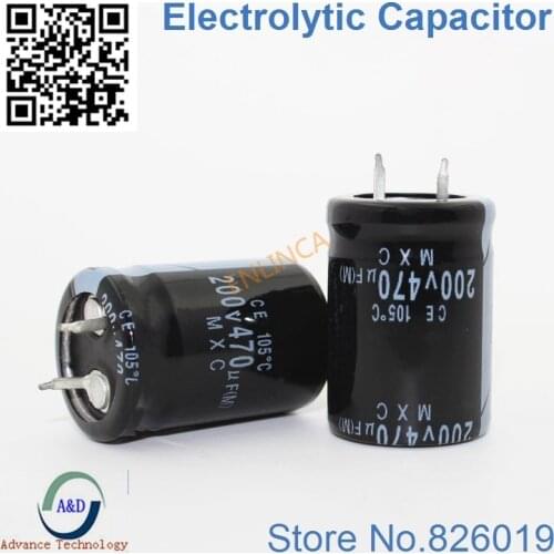 6pcs/lot 200V 470UF Radial DIP Aluminum Electrolytic Capacitors size 22*40mm 470UF 200V Tolerance 20