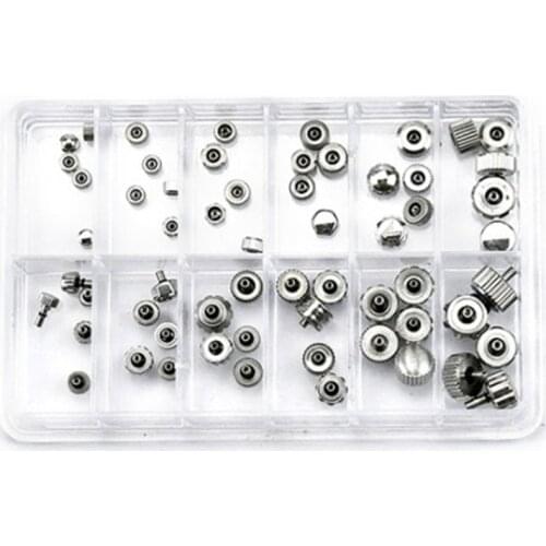 60Pcs Watch Crown Chronograph Button Watch Replacement Accessories Kit Watch Repairing Tool for Watchmakers Promotion