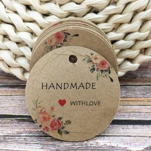 4cm New circle shape white /100pcskraft paper gift hang tag/ DIY Thank you package labels tag cookies wedding favors tag