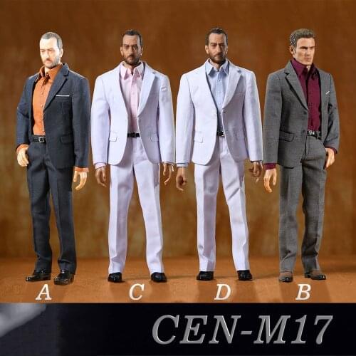 Toy center CEN-M17 1/6 Casual Style Gentleman Narrow Shoulder Suit Soldier Clothes Model Fit 12'' Action Figure Body