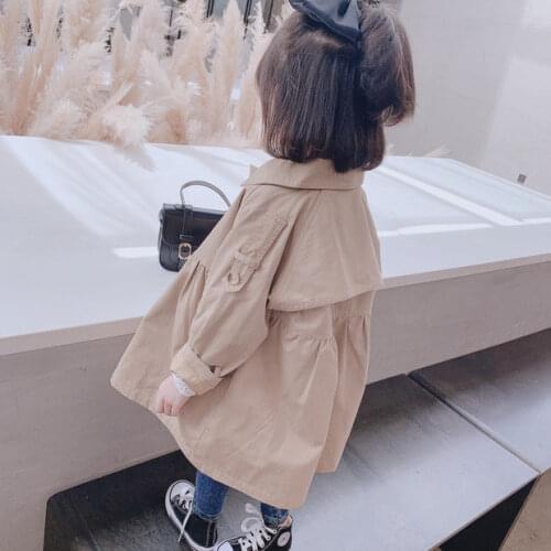 Girls' long autumn fashion childrens fashionable coat baby Korean top jacket baby jacket baby coat