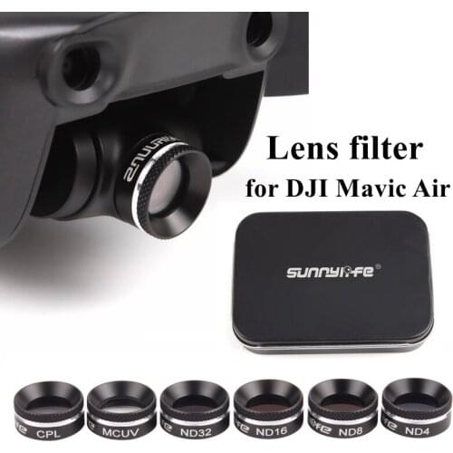 For DJI Mavic Air Drone 4K Camera Gimbal Lens Filter Kit MCUV CPL ND Camera Lens Sunhood Protector for DJI Mavic Air Accessories