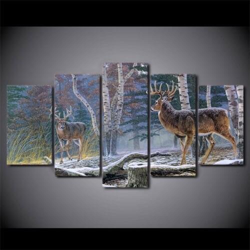 HD Printed Jungle two antelope Painting Canvas Print room decor print poster picture canvas wholesale drop shipping