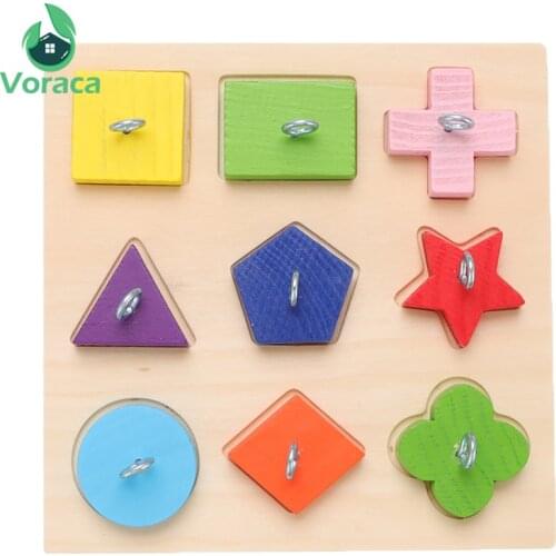 DIY Parrot Toy Training Biting Wooden Block Colorful Bird Carrying Brain Game Parrot Toys Pet Supplies Nine-color Colored