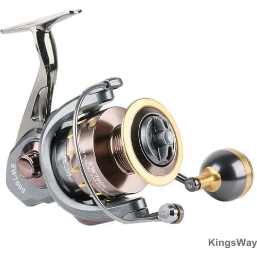 SW2000-7000 Full Metal Carved Spinning Fishing Reel 4+1BB 4.7:1 High Speed Ratio Long Distance Surf Casting Sea Fishing Reels