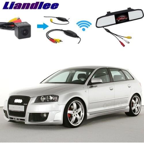 Liandlee 3in1 Wireless Receiver + Mirror Monitor DIY Backup Parking System For Audi A3 8P 2004~2012 Special Rear View Camera