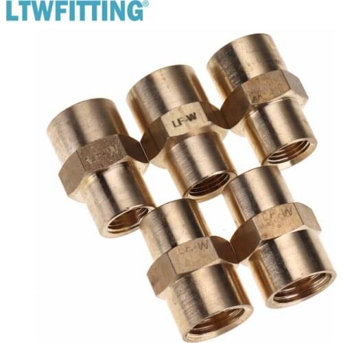 LTWFITTING Lead Free Brass Pipe Fitting 1/4" x 1/8" Female NPT Reducing Coupling