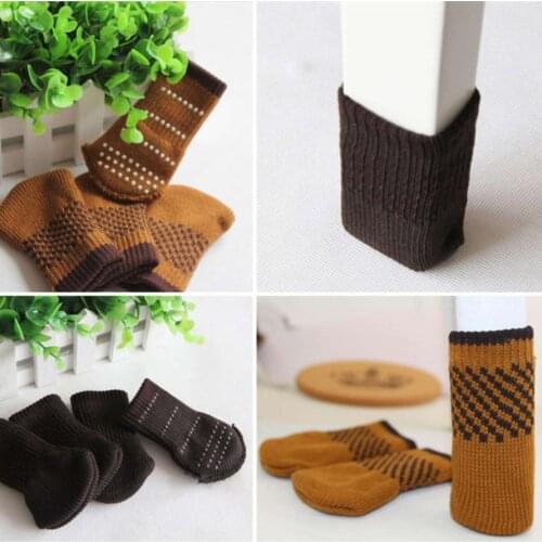 Table Furniture Feet Sleeve Cover Protectors 24Pcs Chair Leg Socks Cloth Gloves Floor Protection Knitting Wool Socks Anti-slip