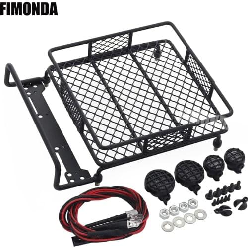 1/10 Scale Metal Roof Rack with LED light for RC Crawler Axial Wraith RR10 SCX10 RC4WD TF2 D90 C2X Traxxas TRX4