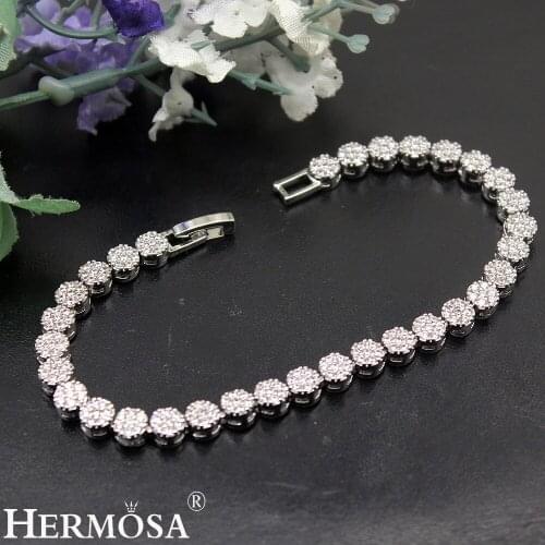 Sweetie Girls Gift White Zircon Bracelet 18.5cm Fashion Women Bracelets Wedding Jewellery Party Present
