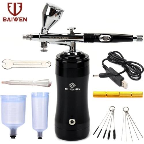 0.3mm Mini Air Brush Paint Spray Gun Multi-Purpose Airbrush Air Compressor Kit For Nail Tattoo Craft Cake Nano Fog Sprayer Tool