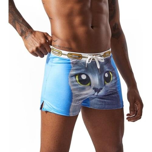 Swimwear Men Sexy Swimming Boxer Trunks Hot Swimsuit Mens Swim Briefs Beach Shorts Surf Drawstring Pants Elastic Waist Summer