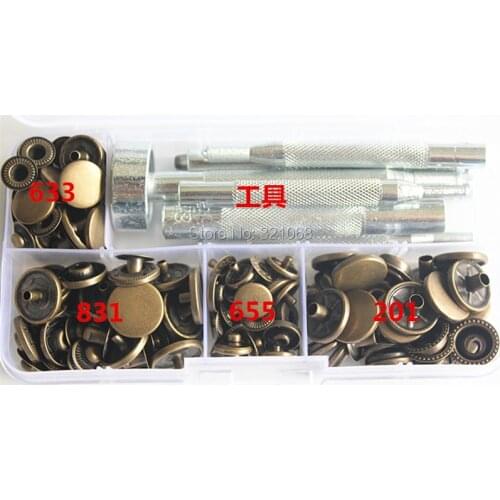 10mm 12mm 15mm metal Snap Fastener Press Stud Buttons Poppers Leather Craft + Fixings Tools Kit