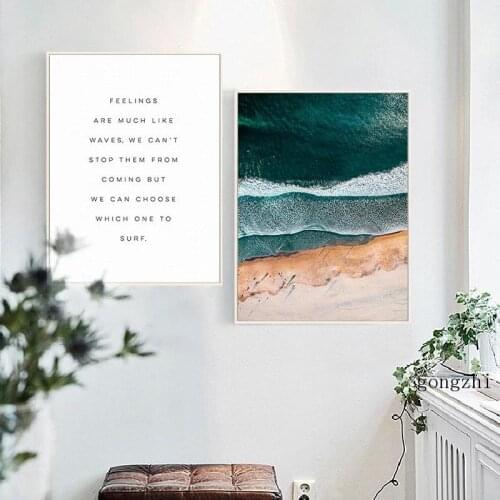 Beach Seascape Nordic Poster Natural Landscape Canvas Painting and Prints Modern Wall Art Pictures Living Room Bedroom Decor