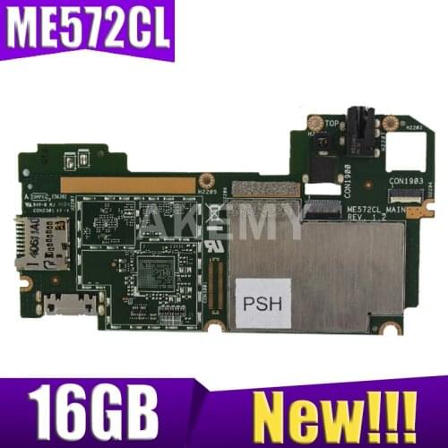 New!!! Akemy Mainboard For ASUS Memo Pad 7 M E572CL 16GB 2G LTE Motherboard Logic board Tablet motherboard 90NK00R0-R00010