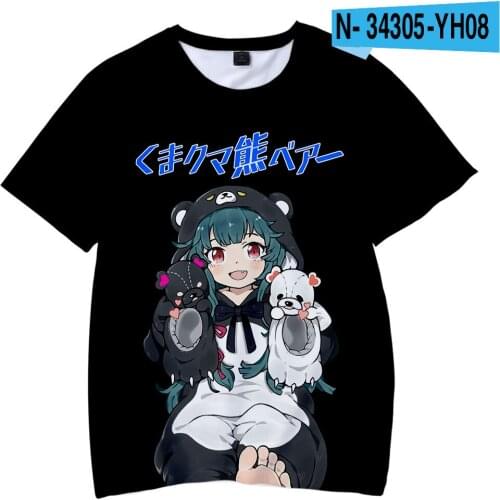 New Anime Kuma Kuma Kuma Bear Yuna Cosplay T-Shirt T Shirt Men Girl Boys Tops