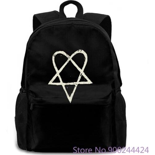 HIM H.I.M. "SKULLGRAM" BLACK NEW OFFICIAL ADULT BAND MUSIC HEARTAGRAM Cheap Crew Neck women men backpack laptop travel