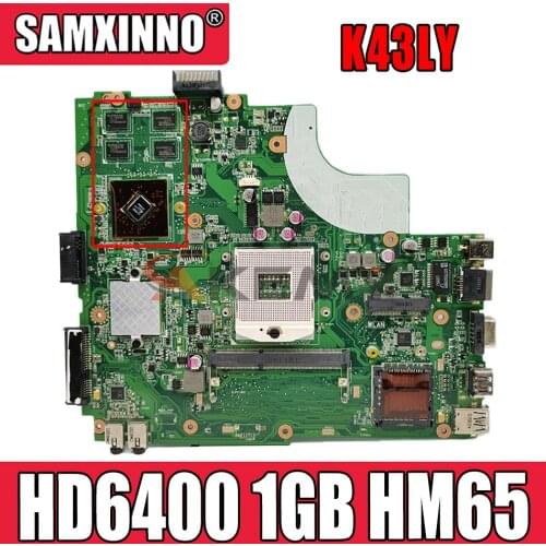 Original for ASUS K43LY laptop motherboard K43LY K84HR HD6400 1GB HM65 REV 3.1 tested good free shipping