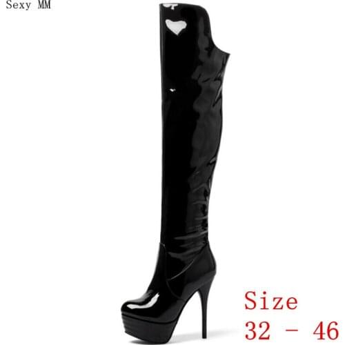Autumn Platform Women Over the Knee Boots High Heel Shoes Woman Thigh High Boots Small Plus Size 32 33 -40 41 42 43 44 45 46