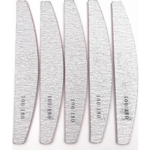 Professional 5PCS Nail File 100/180 Sanding Buffer Block Pedicure Manicure Buffing Polish Beauty Tools Nail Files Grey Boat Hot