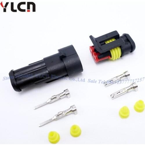 Factory Direct Sale 1 Set kit 2 Pin/way waterproof sealed electric wire auto car connectors plug