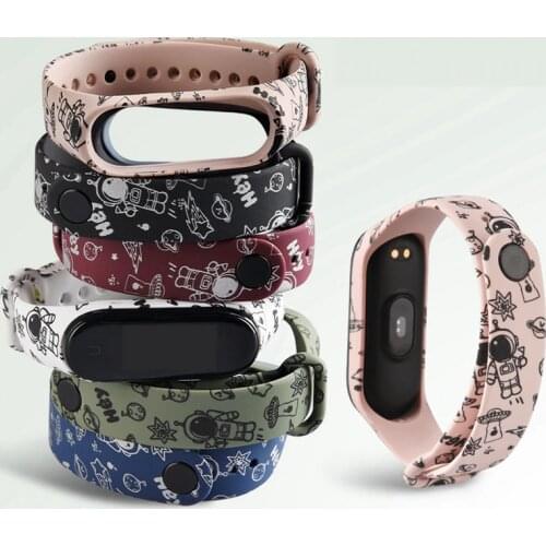 For Xiaomi Mi band 5 4 Strap Silicone Wrist Bracelet xiami band5 Soft Printing Colorful Watchband Accessories for Xiomi Miband 5