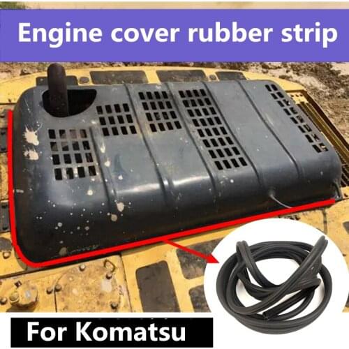 For Komatsu Excavator Engine Cover Sealing Rubber PC200/220/PC240-8/PC360-7/8 Hood Sealing Rubber Strip