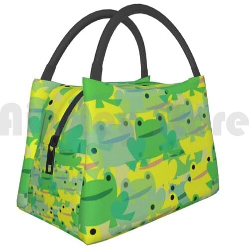 Cooler Lunch Bag Picnic Bag Frog Horde Frog Frogs Green Happy Childrens Kids Animal