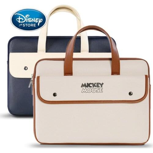 Disney Laptop Bags PU Leather 13 14 15 Inch Fashion Mickey Women Notebook Bag For Macbook Case Computer Storage Protective Case