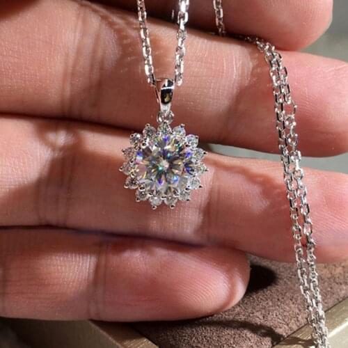 2019 Hot Sell Gold Color Flower Necklaces Pendants With High Quality Cubic Zircon For Women Birthday Gift
