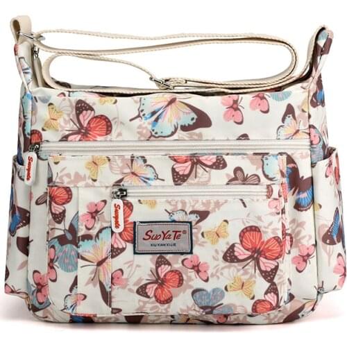 Women Shoulder Bags Casual Anti-theft Multi-layer Large Capacity Waterproof Nylon Messenger Bag Light Weight Travel Handbags