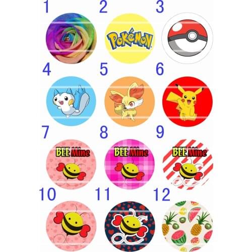 Handmade Colorful picture Round Glass Cabochons Refrigerator magnet for Necklace Decoration and Phone Chain Accessaries225