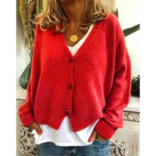 New Knit Sweater Women Autumn 2020 Female Casual Long Sleeve Button Cardigan Knitted Sweaters Coat Femme Winter Warm Clothes