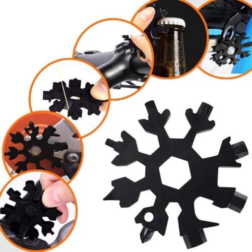 1PC 18 in 1 Multi-Function Wrenches Combination Portable Hex Wrench Multifunction Camp Survive Outdoor Snowflake Shape EDC Tools