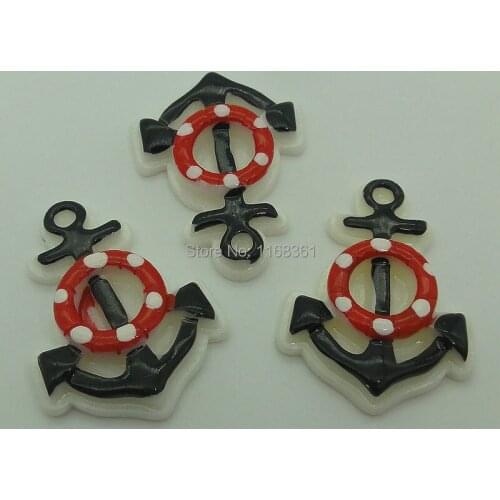 1pcs/lot resin flat back Halloween boat anchor 29mm Cabochons Scrapbooking Hair Bow DIY Christmas decration C110-1