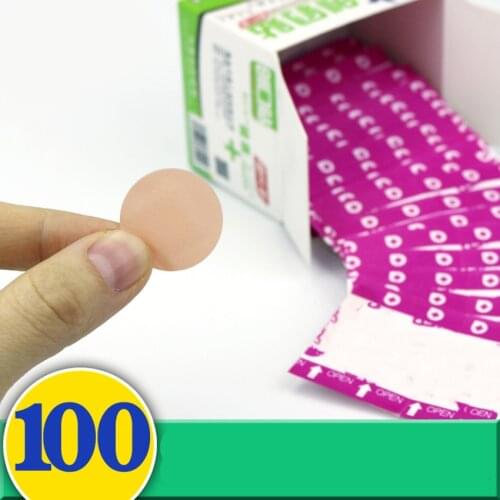 100pcs/set Waterproof Breathable Band Aid Mini Round Band Aid Adhesive Bandages First aid kit For Children Diameter 22mm