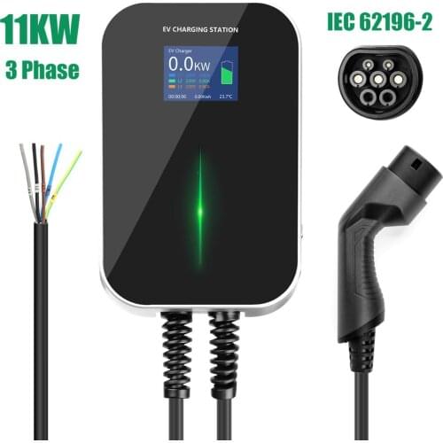 16A 3Phase EVSE Wallbox 11KW EV Charger Electric Vehicle Charging Station with Type 2 Cable IEC 62196-2 Dropshipping