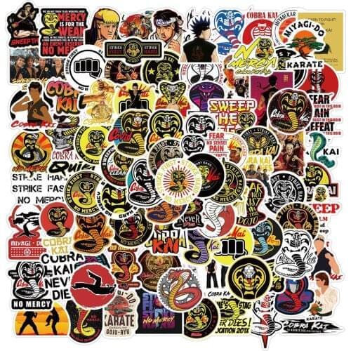 50/100PCS TV Show Cobra Kai Stickers DIY Motorcycle Luggage Phone Guitar Skateboard Cool Graffiti Sticker Decal for Kid Toys