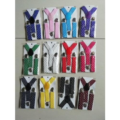 500pcs/lot kid dot Suspenders Adjustable Y-back Braces Clip-on Elastic Suspender kid Belt