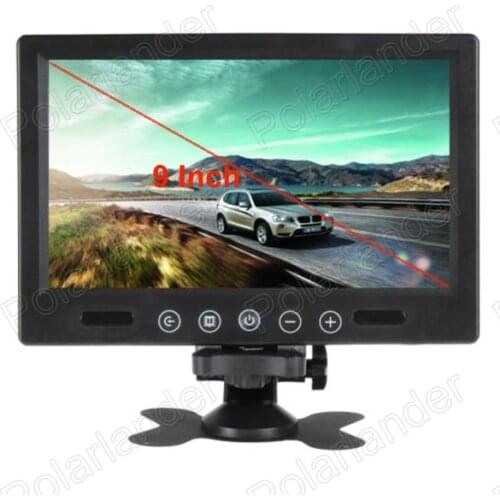 Car Monitor display 9 inch HD Digital color TFT LCD Screen two-way AV in reverse priority free shipping