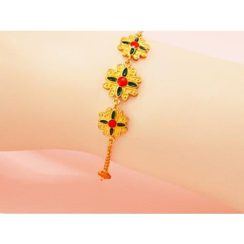 VAMOOSY 24K gold Bracelet Gold Color Solid clover Simple Trendy Jewelry For Women Wedding Party Wild street jewelry women Gifts