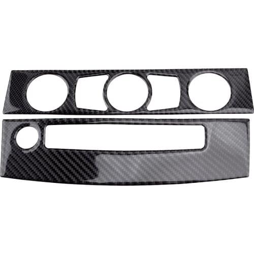 Carbon Fiber Black Car AC CD Air Condition Panel Cover Trim Fit for BMW 5 Series E60 2008 2009 2010 Left Hand Drive Only