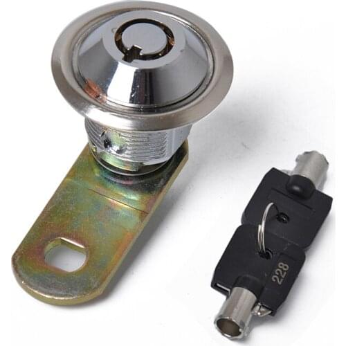 Universal Zinc Alloy 5/8" Tubular Cam Electric Box Lock Cylinder with 2 Keys for Cabinet Tool Box 180 Degree Turn Replacement