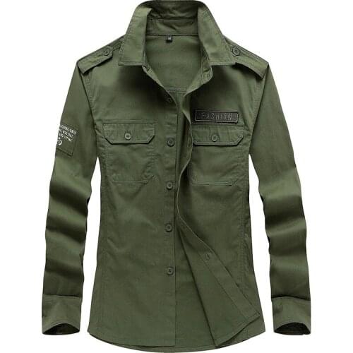 Cheap Hemp Shirt Spring New Style Long-sleeved Mens Shirt Cotton Printing Casual Plus Size Tooling Thin Youth Shirt