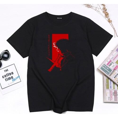 Childhood Anime Cowboy Bebop Tshirt 90s Reminiscence Manga Spike Shadow Tops Summer Women Harajuku Streetwear Tees Camisetas